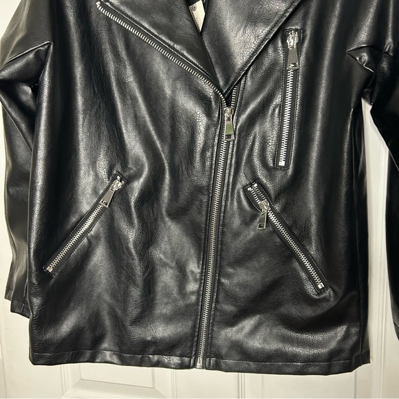 Anthropologie Maeve Oversized Faux-Leather Moto Jacket - Picture 6 of 13